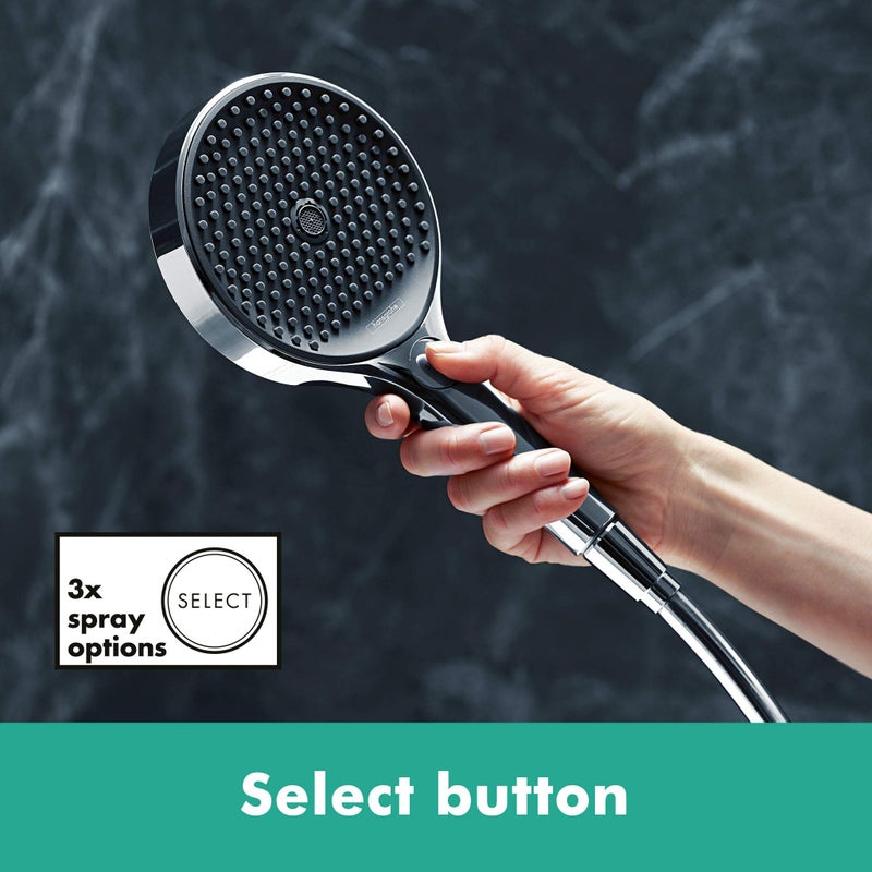 hansgrohe Rainfinity - shower head, hand shower round (âŒ€ 130 mm) with 3 sprays, with anti-limescale function, chrome, 26864000 - Packaging May Vary - Image 3